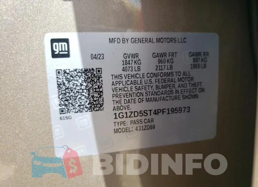 1G1ZD5ST4PF195973 Photo# 13