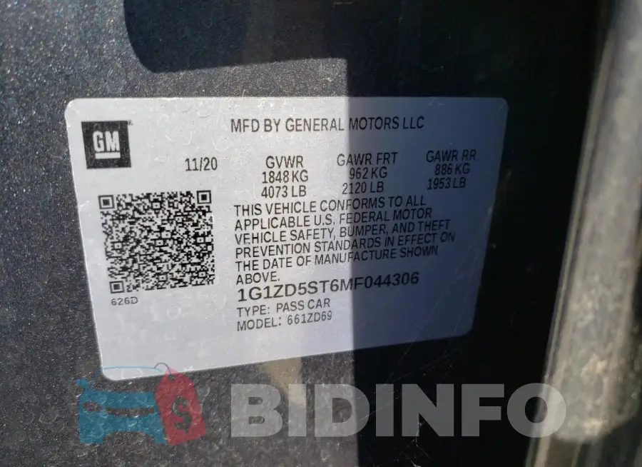 1G1ZD5ST6MF044306 Photo# 12