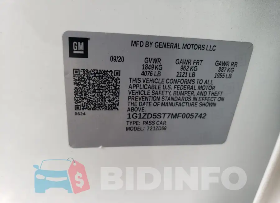 1G1ZD5ST7MF005742 Photo# 12