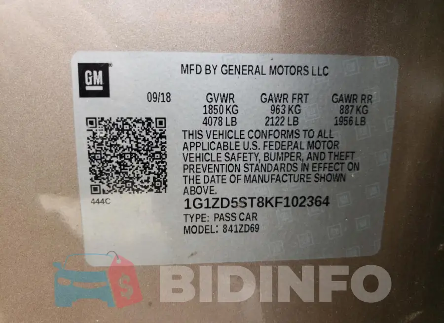 1G1ZD5ST8KF102364 Photo# 12