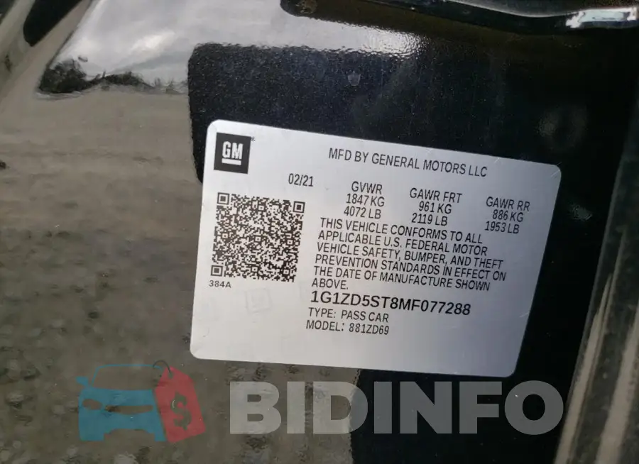 1G1ZD5ST8MF077288 Photo# 12