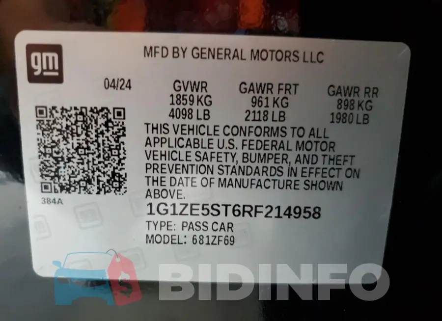1G1ZE5ST6RF214958 Photo# 12