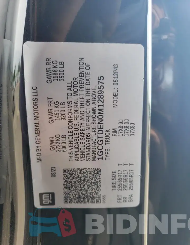 1GCGTDEN0M1289575 Photo# 12