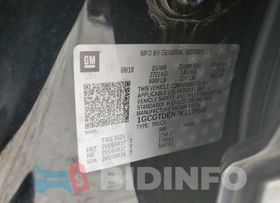 1GCGTDEN7K1139542 Photo# 12