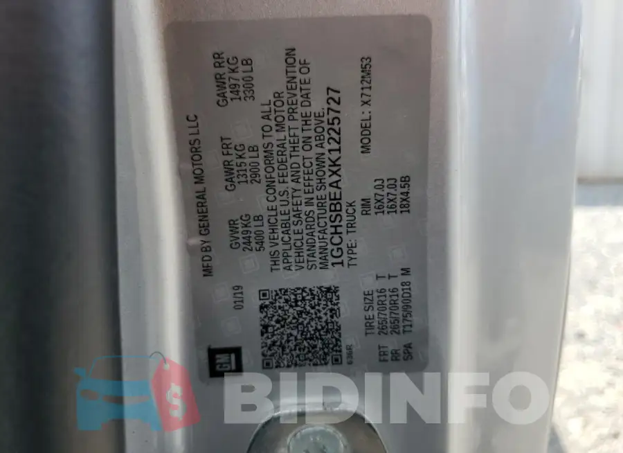 1GCHSBEAXK1225727 Photo# 13