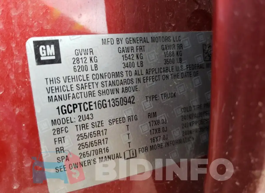 1GCPTCE16G1350942 Photo# 12