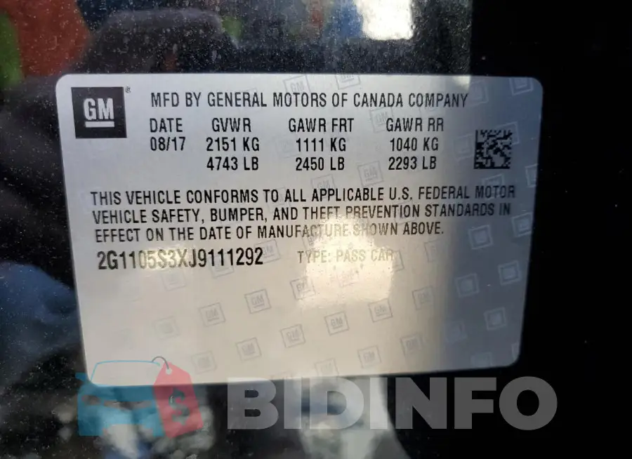 2G1105S3XJ9111292 Photo# 13