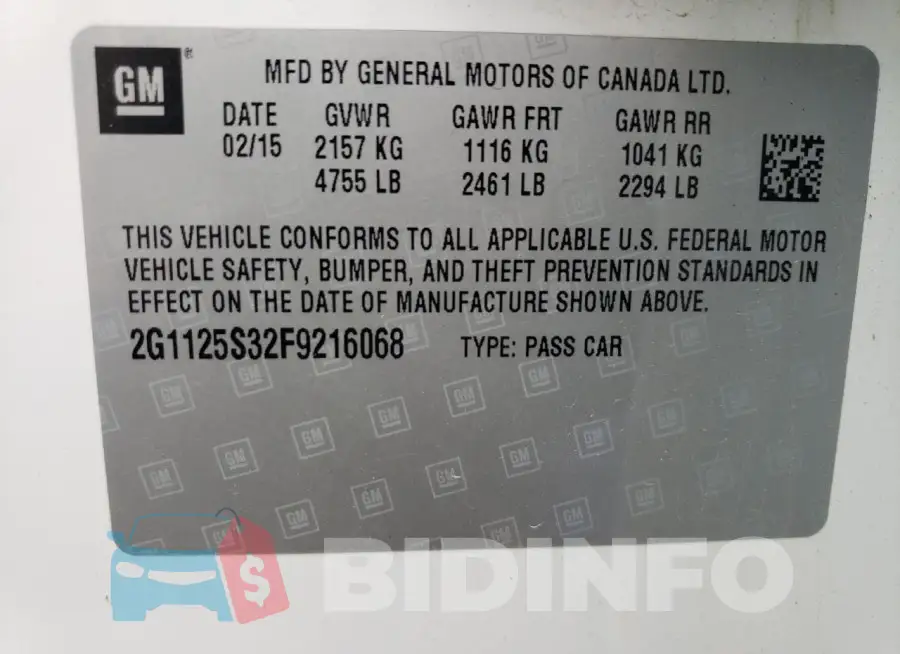 2G1125S32F9216068 Photo# 13
