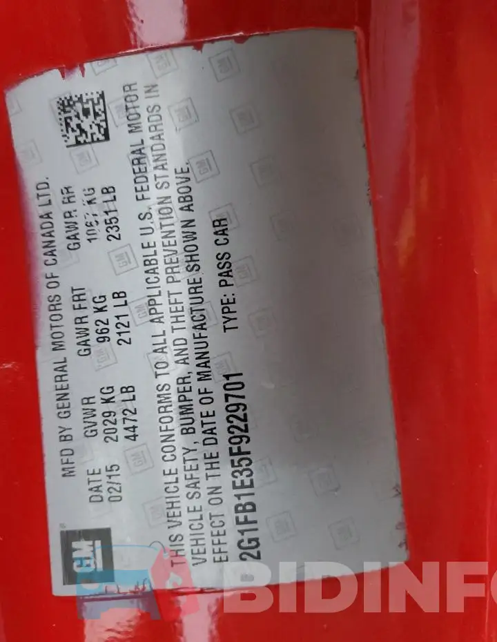 2G1FB1E35F9229701 Photo# 12