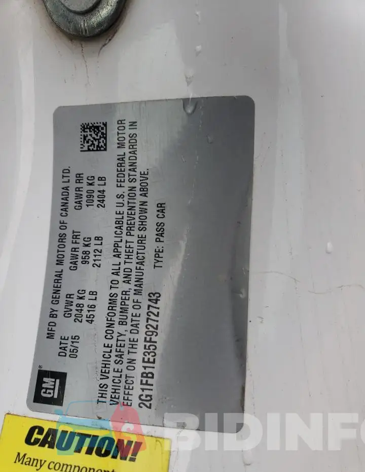 2G1FB1E35F9272743 Photo# 12