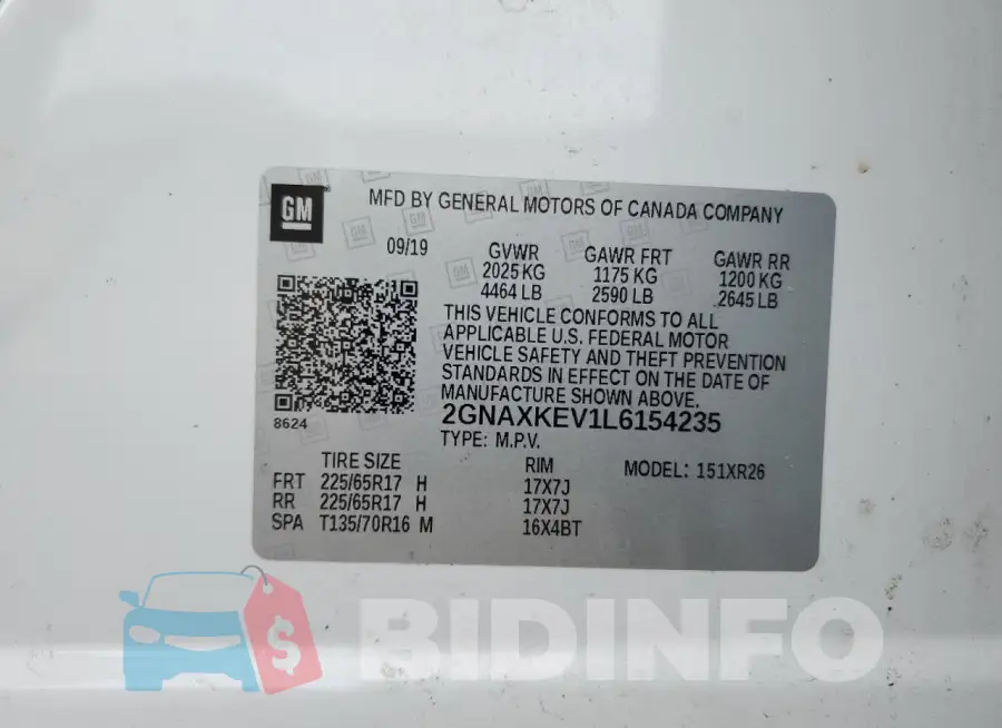 2GNAXKEV1L6154235 Photo# 12