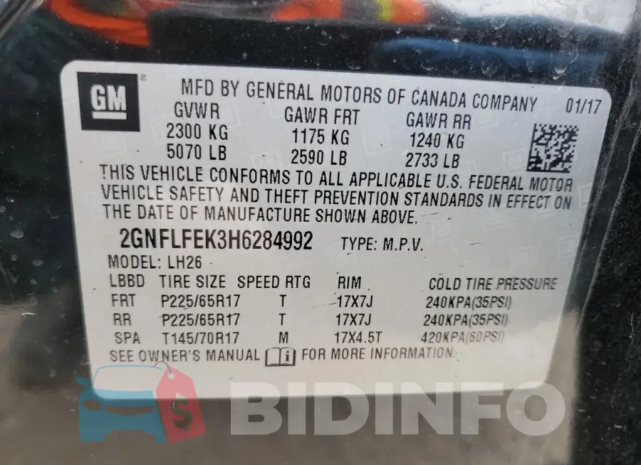 2GNFLFEK3H6284992 Photo# 12