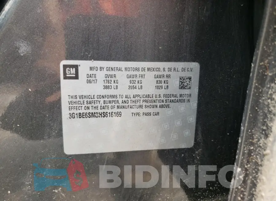 3G1BE6SM3HS616169 Photo# 12