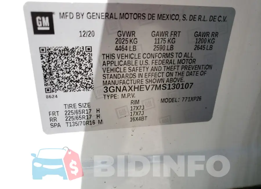 3GNAXHEV7MS130107 Photo# 13