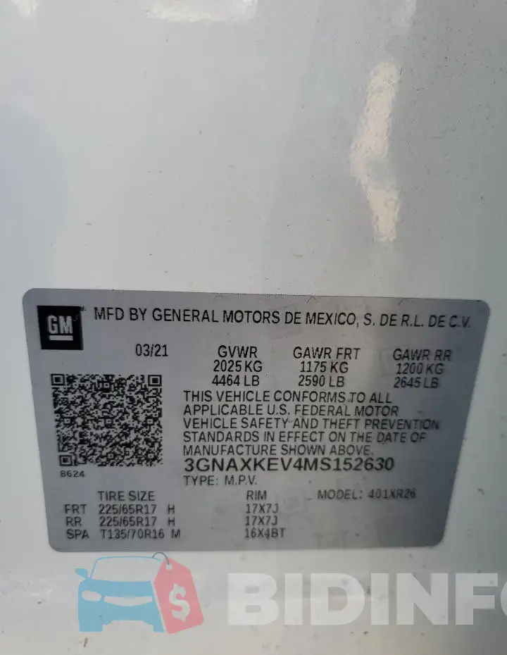 3GNAXKEV4MS152630 Photo# 14