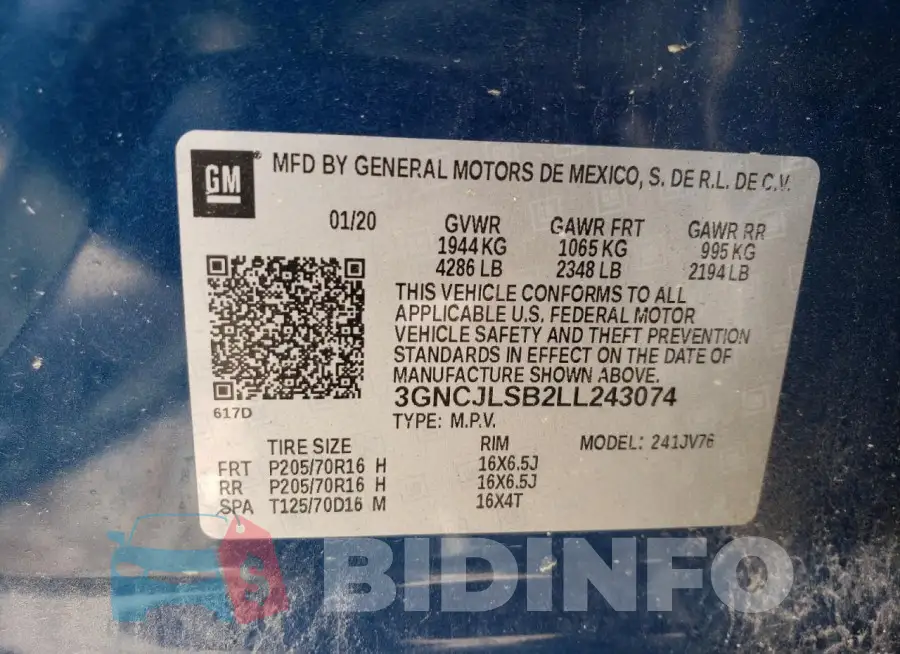 3GNCJLSB2LL243074 Photo# 14