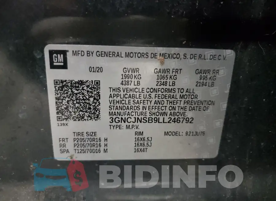 3GNCJNSB9LL246792 Photo# 13