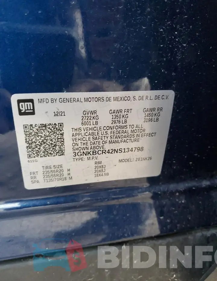 3GNKBCR42NS134798 Photo# 13
