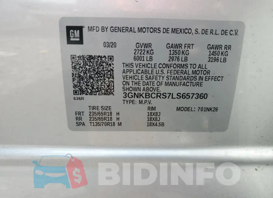 3GNKBCRS7LS657360 Photo# 13