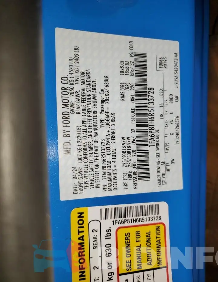 1FA6P8TH6R5133728 Photo# 13