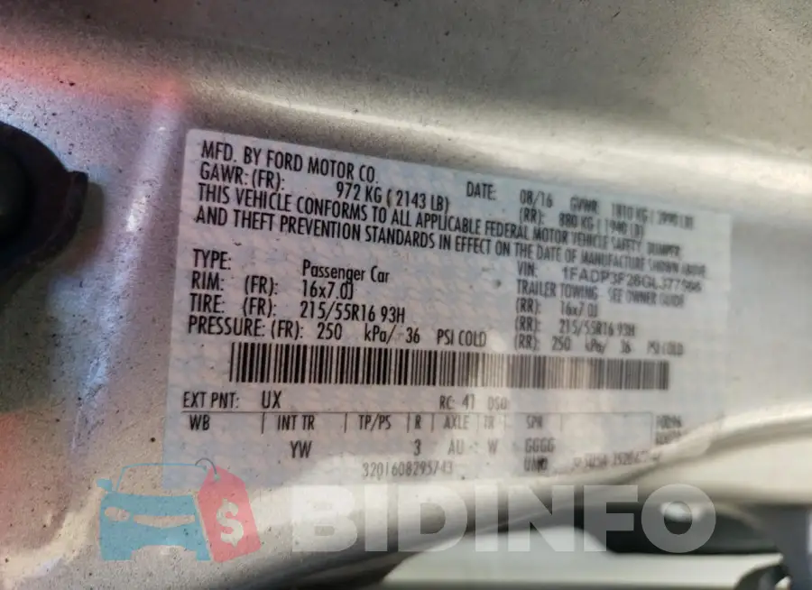 1FADP3F26GL377566 Photo# 13