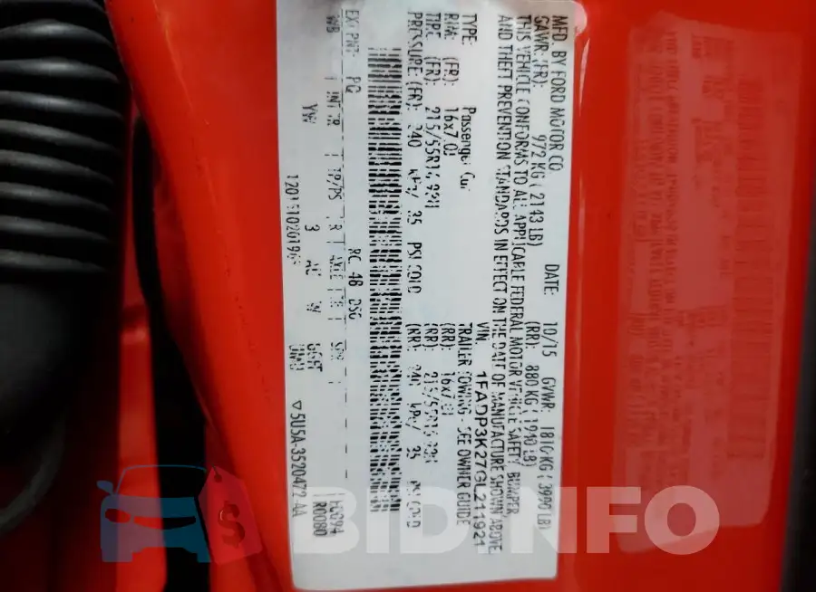 1FADP3K27GL211921 Photo# 12