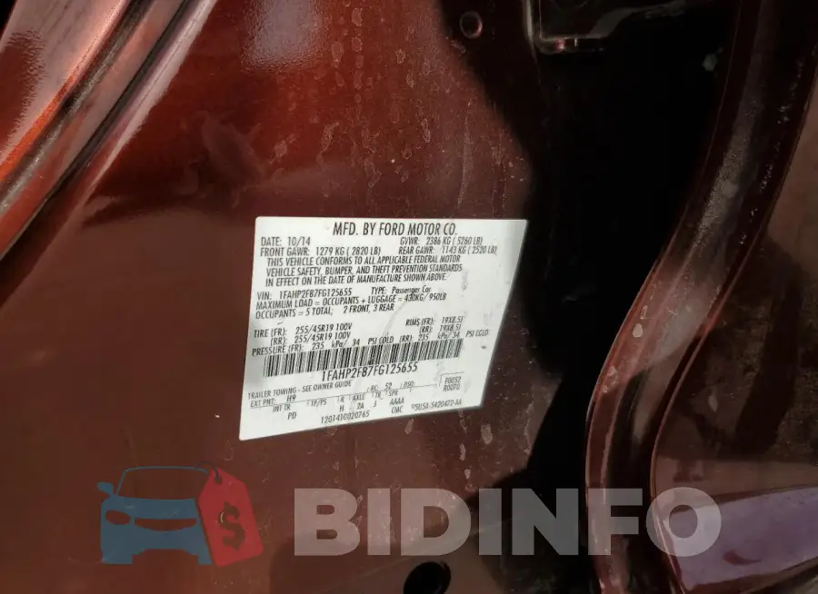 1FAHP2F87FG125655 Photo# 12
