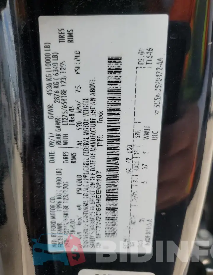 1FT7W2B65HEE98107 Photo# 12
