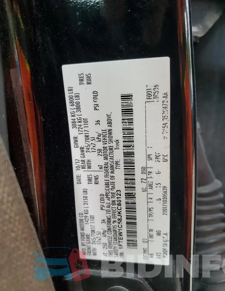 1FTEW1C58JKC86123 Photo# 13