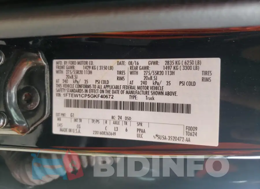 1FTEW1CP5GKF40672 Photo# 12
