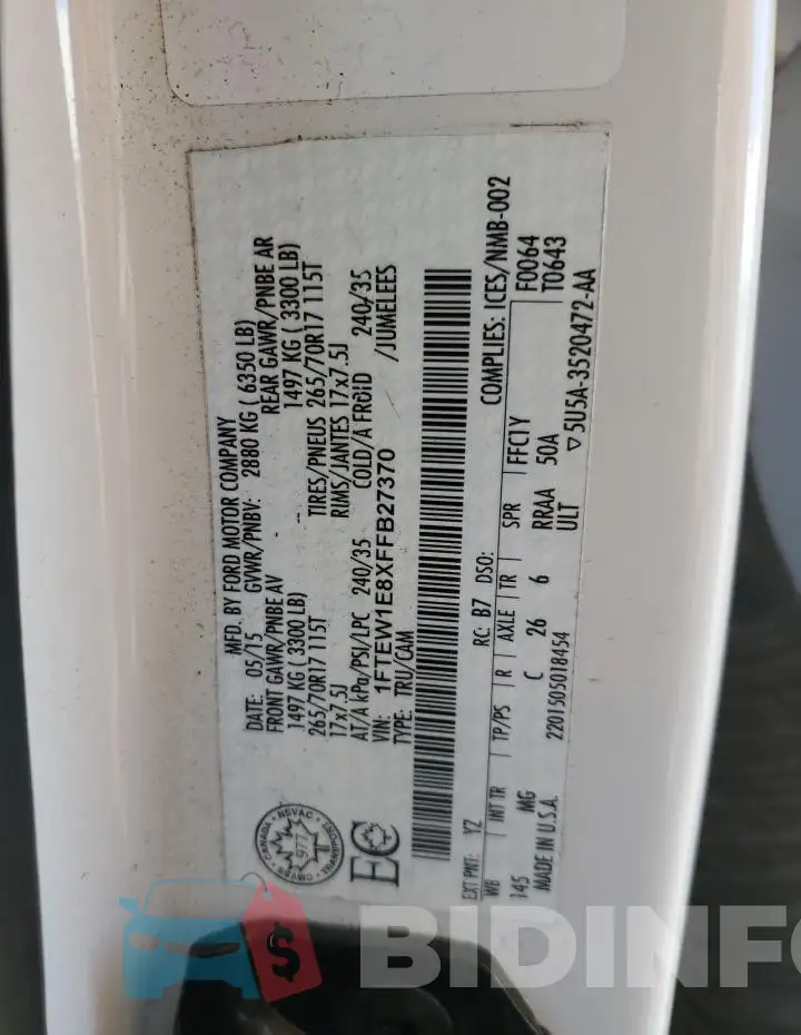 1FTEW1E8XFFB27370 Photo# 12