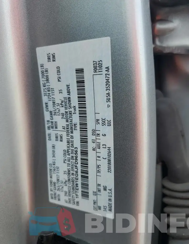 1FTEW1EG6JFD96563 Photo# 12