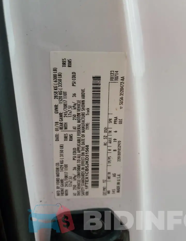 1FTEX1CB5JKD31568 Photo# 12