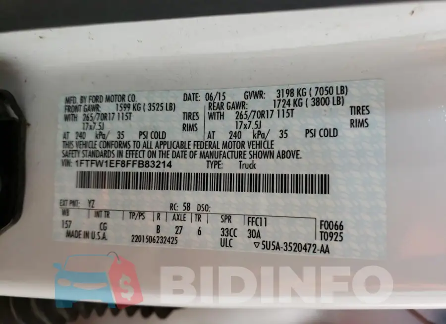 1FTFW1EF8FFB83214 Photo# 12