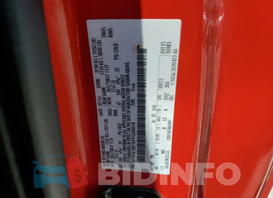 1FTFX1EFXFFC05615 Photo# 12