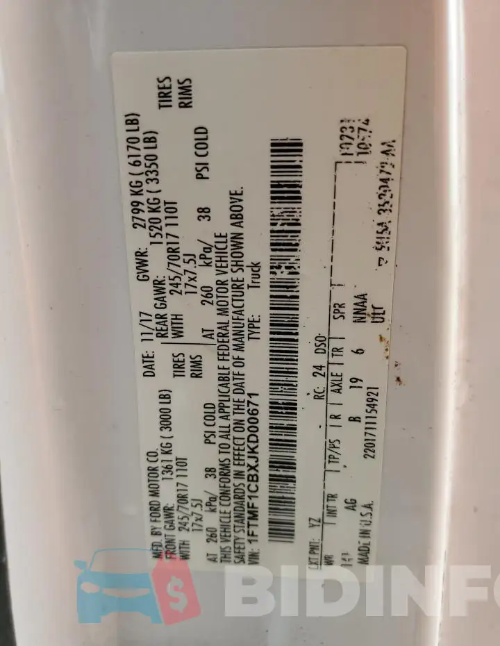 1FTMF1CBXJKD00671 Photo# 12