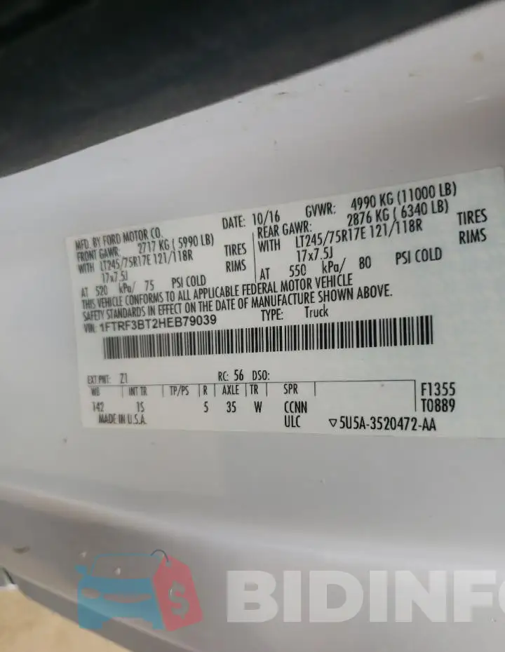 1FTRF3BT2HEB79039 Photo# 12