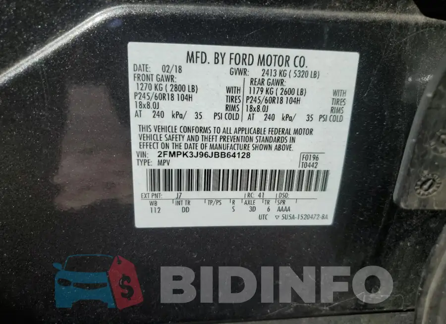 2FMPK3J96JBB64128 Photo# 13