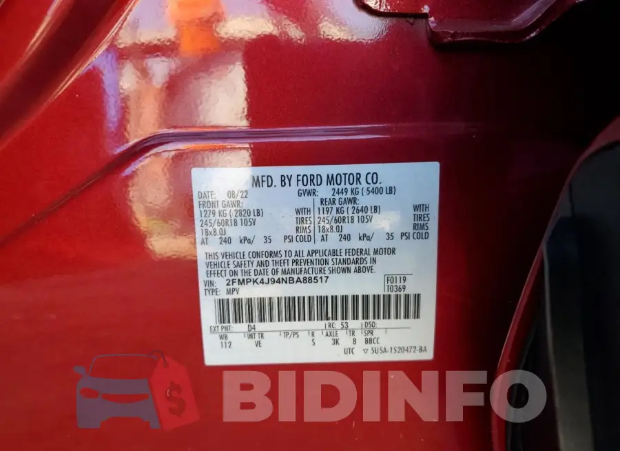 2FMPK4J94NBA88517 Photo# 14