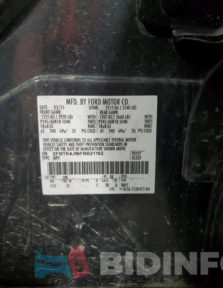 2FMTK4J96FBB21162 Photo# 12