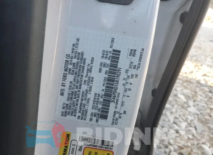 3FA6P0HD1GR190291 Photo# 12