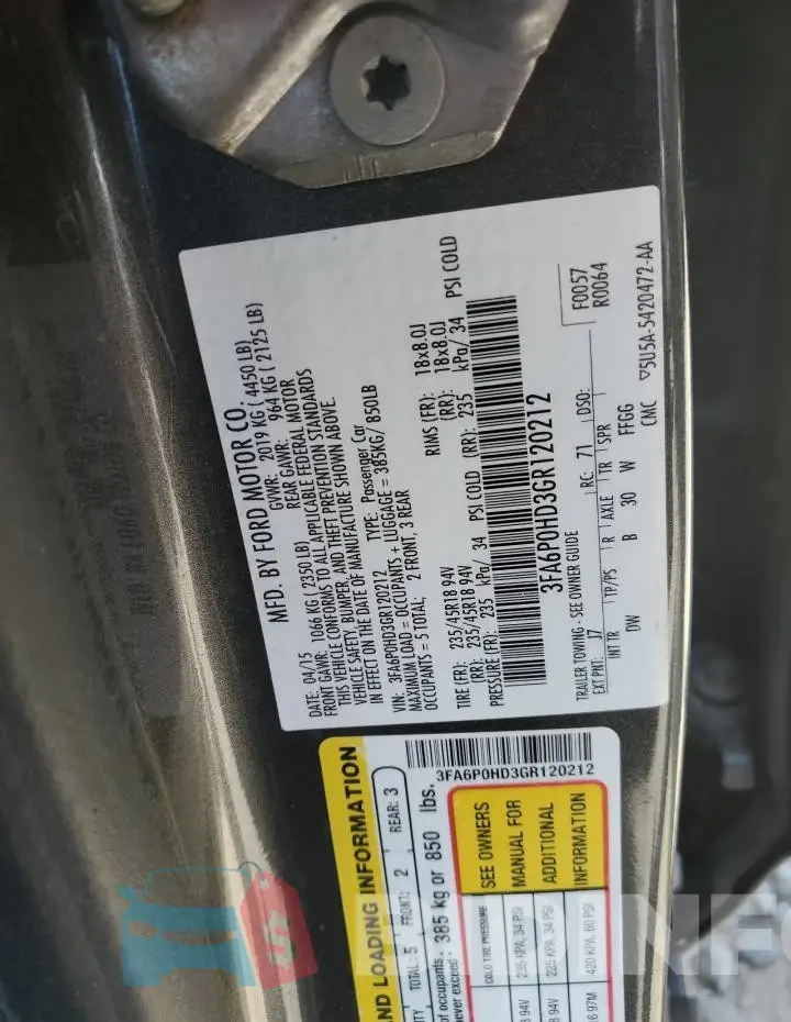 3FA6P0HD3GR120212 Photo# 12