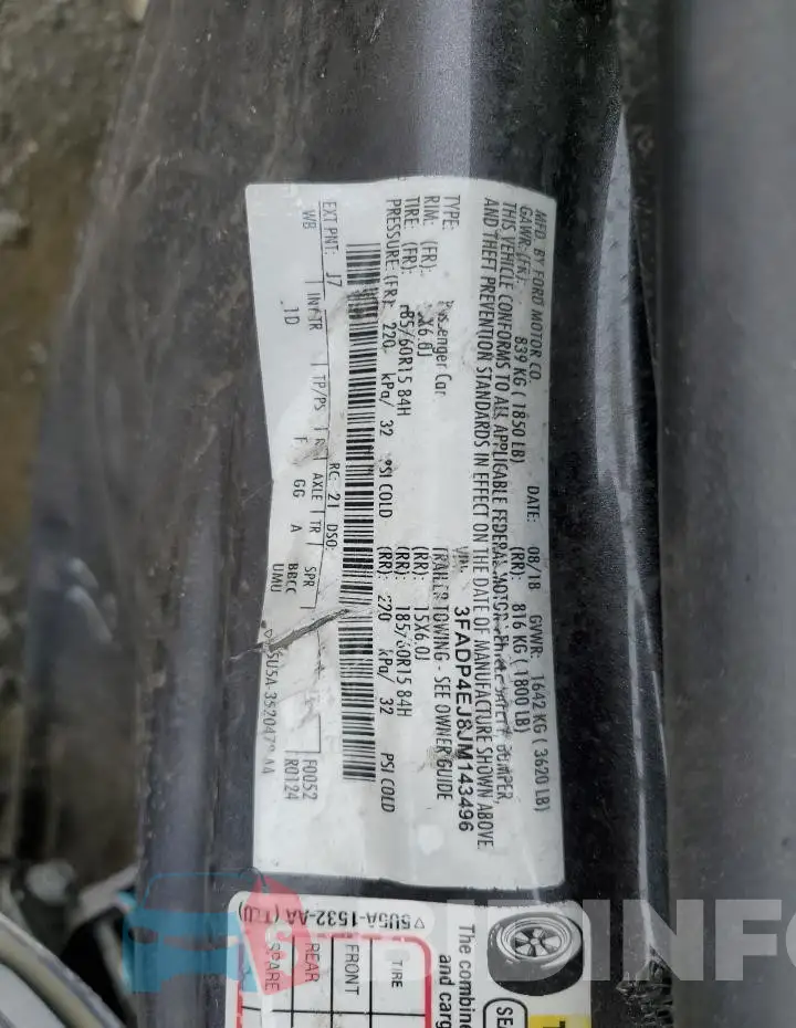 3FADP4EJ8JM143496 Photo# 12