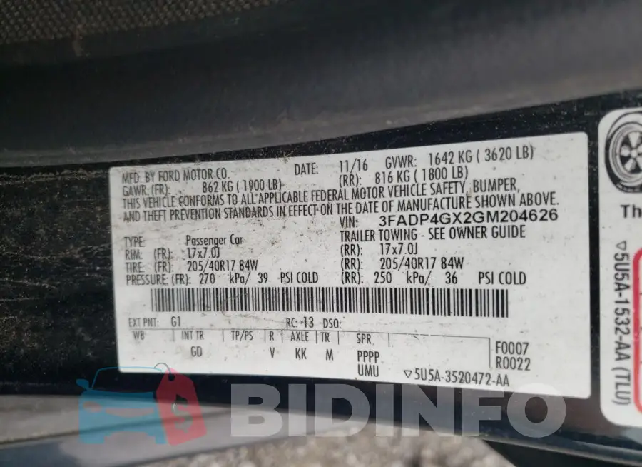 3FADP4GX2GM204626 Photo# 12
