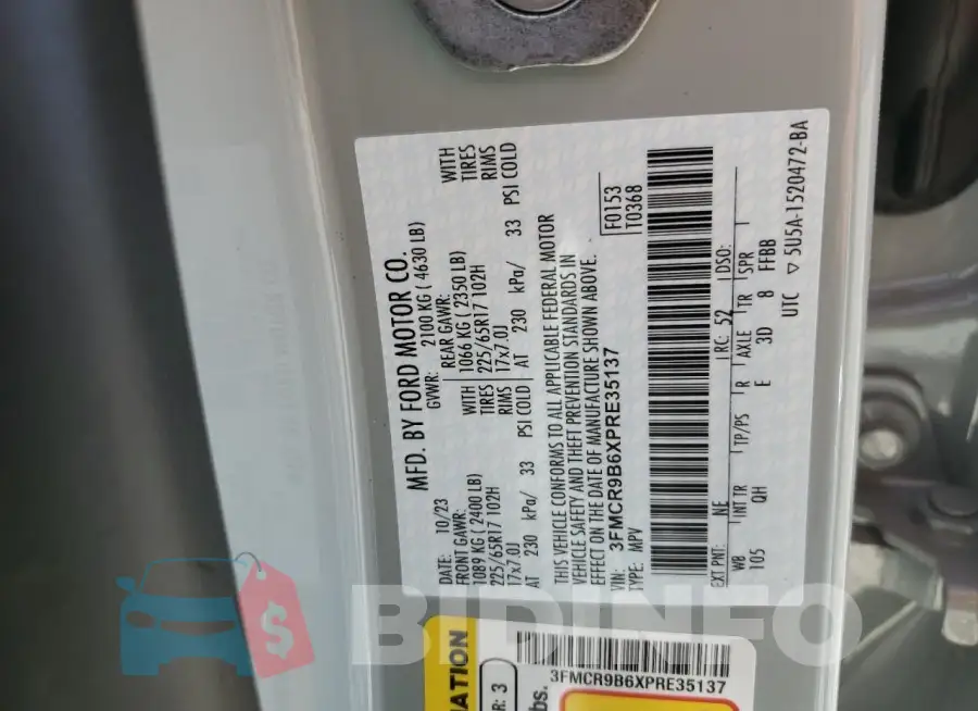 3FMCR9B6XPRE35137 Photo# 13