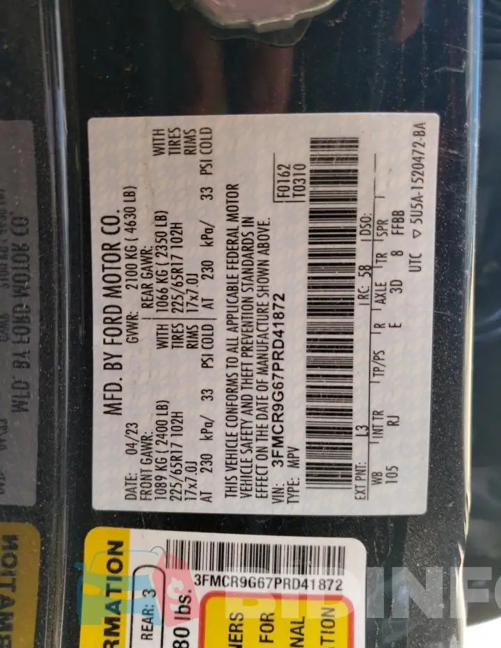 3FMCR9G67PRD41872 Photo# 13