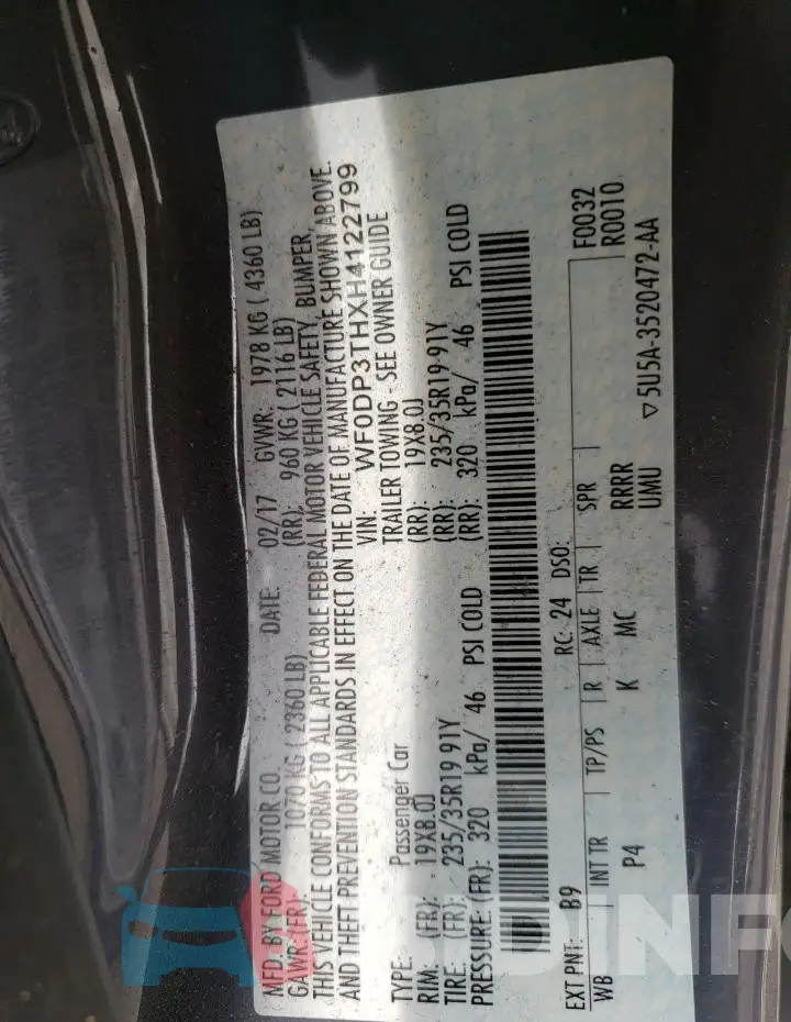 WF0DP3THXH4122799 Photo# 12