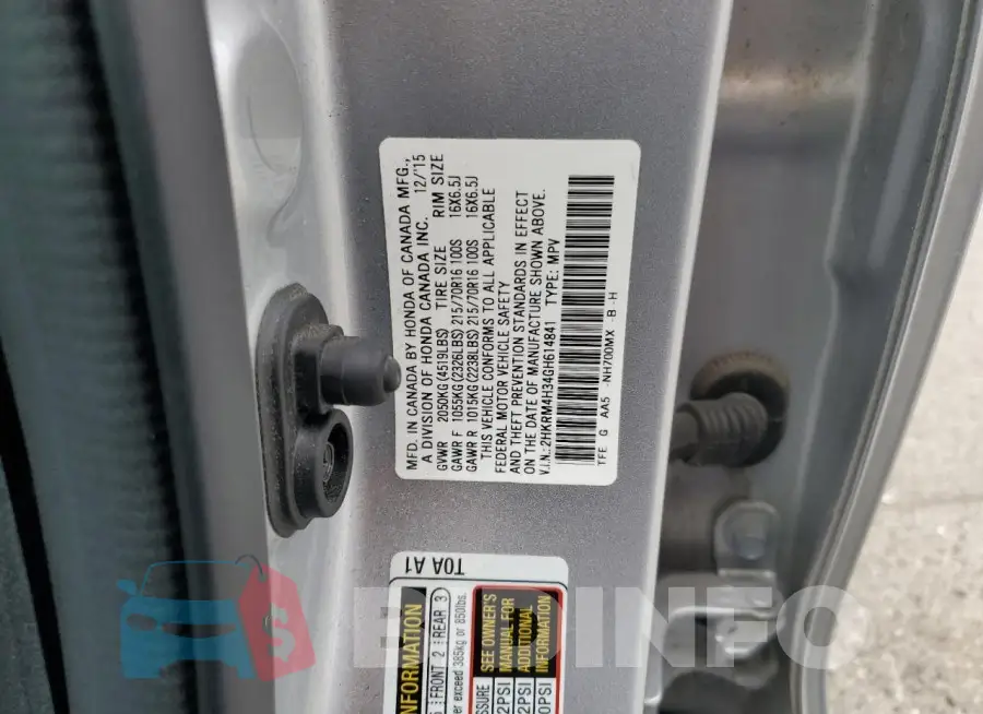 2HKRM4H34GH614841 Photo# 13