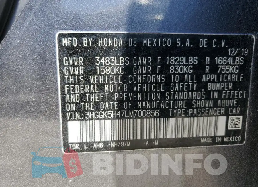 3HGGK5H47LM700856 Photo# 13