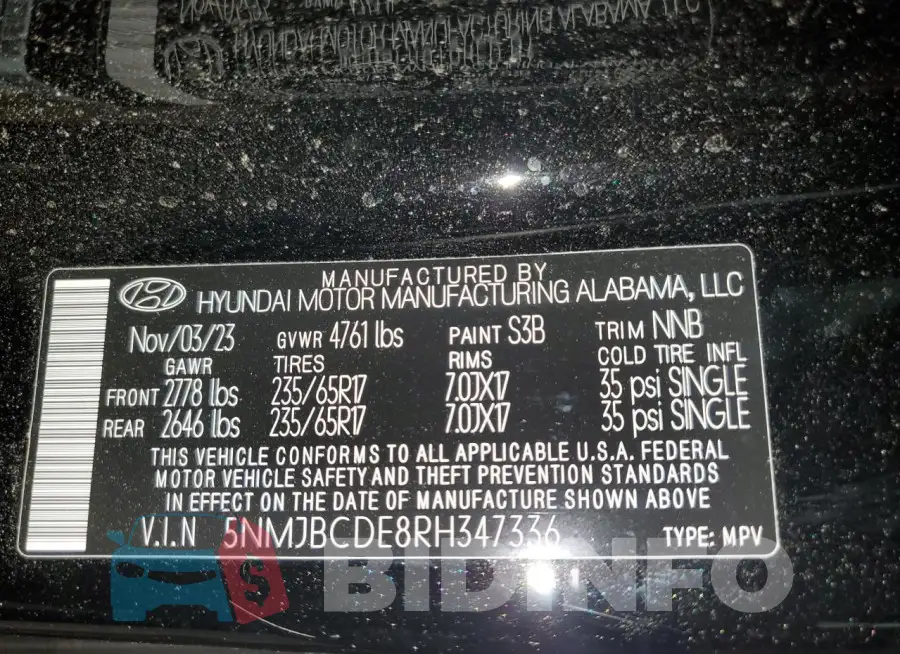 5NMJBCDE8RH347336 Photo# 13